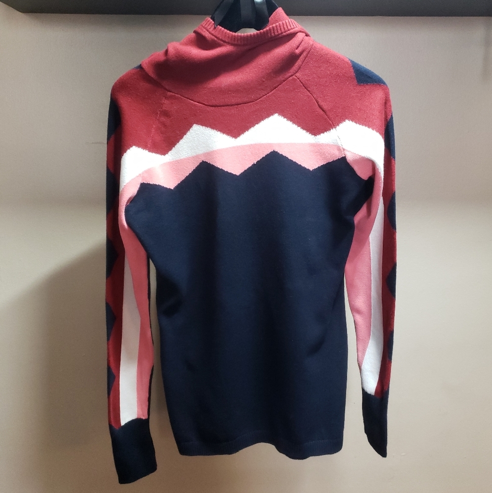 GAP WOMENS HOODED ZIG ZAG SWEATER